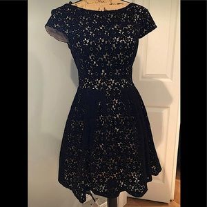 Beautiful suede like look black cut out dress size 7/8 -